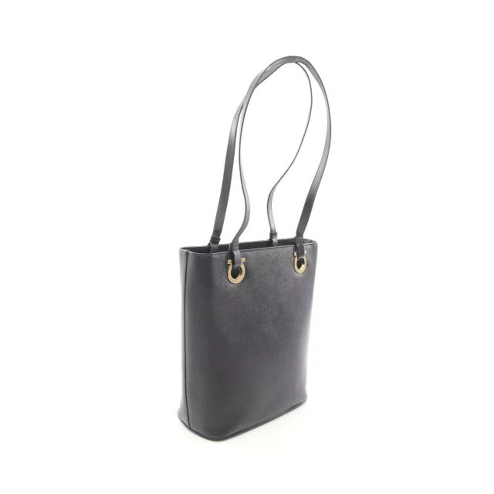 Salvatore Ferragamo Bag Black Leather Gancini Tote Black